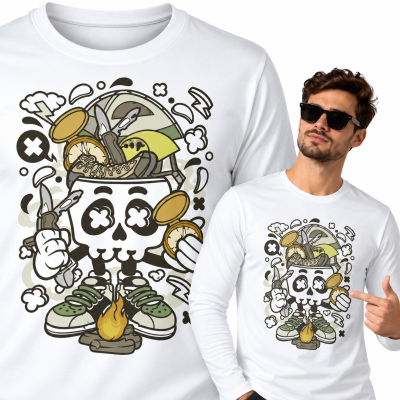LONGSLEEVE ANIMOWANY CAMP FIRE SKULL